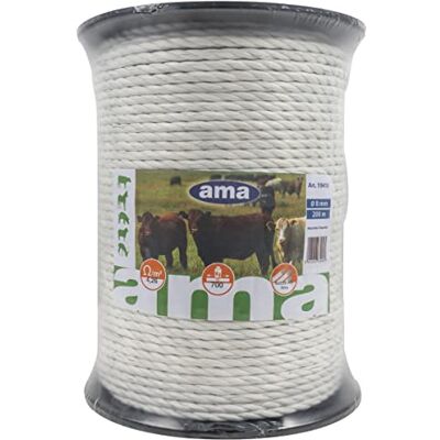 AMA Corda Elettrica 200 m Ø 8 mm 700 kg per Recinti AMA Corda Elettrica 200 m Ø 8 mm 700 kg per Recinti