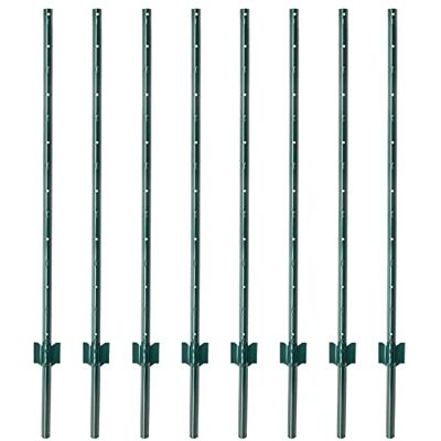 Voss 8 Pz. Pali Metallici Con Profilo a U, 137 cm, per Rete Voliere, Esagonale, Recinto Giardino, Piante Rampicanti, Verdi Voss 8 Pz. Pali Metallici Con Profilo a U, 137 cm, per Rete Voliere, Esagonale, Recinto Giardino, Piante Rampicanti, Verdi