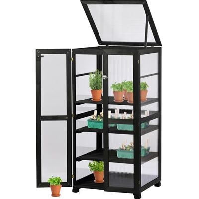 dobar Grande armadietto Dome Serra con 4 Scomparti per Interni ed Esterni Serra 70 x 52 x 124 cm Antracite dobar Grande armadietto Dome Serra con 4 Scomparti per Interni ed Esterni Serra 70 x 52 x 124 cm Antracite
