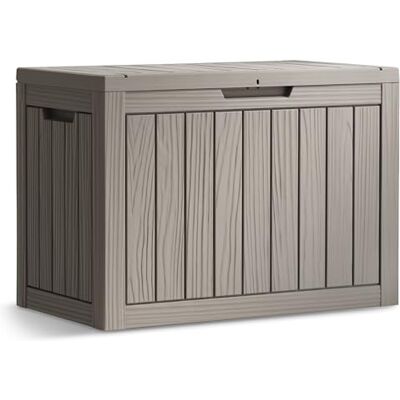 AKORD Baule da Giardino Impermeabile 170L Cassapanca Esterna in Polipropilene Effetto Legno Scatola Contenitore per Balcone e Terrazza, 77,5x43x55,5 cm, Grigio AKORD Baule da Giardino Impermeabile 170L Cassapanca Esterna in Polipropilene Effetto Legno Scatola Contenitore per Balcone e Terrazza, 77,5x43x55,5 cm, Grigio