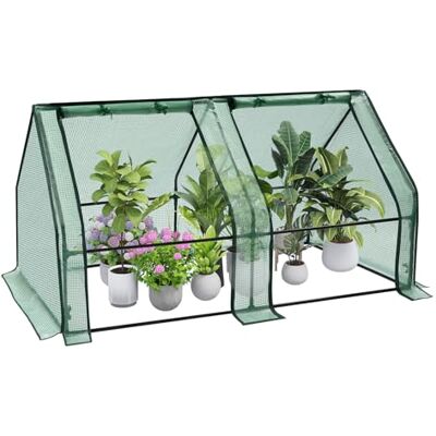 WOLTU Serra Svernamento PE, Telo Rinforzato, 2 Porte, Verde, 180x90x90cm PE 140g/m²; Tubo di Acciaio; Avvolgibili; Telaio; Giardino WOLTU Serra Svernamento PE, Telo Rinforzato, 2 Porte, Verde, 180x90x90cm PE 140g/m²; Tubo di Acciaio; Avvolgibili; Telaio; Giardino