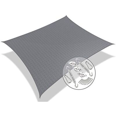 VOUNOT ® Tenda da Sole per Esterno, 2.5x3 m Vela Ombreggiante Rettangolare con Kit di Fissaggio, Tenda a Vela, Traspirante HDPE Protezione UV, per Giardino, Balcone, Terrazza, Grigio VOUNOT ® Tenda da Sole per Esterno, 2.5x3 m Vela Ombreggiante Rettangolare con Kit di Fissaggio, Tenda a Vela, Traspirante HDPE Protezione UV, per Giardino, Balcone, Terrazza, Grigio