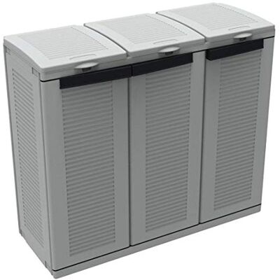 TERRY , Ecocab 3, Armadietto per la Raccolta Differenziata, da Interno Esterno, 3 vani separati. Materiale: Plastica, Dimensioni: 102x39x88,7 cm TERRY , Ecocab 3, Armadietto per la Raccolta Differenziata, da Interno Esterno, 3 vani separati. Materiale: Plastica, Dimensioni: 102x39x88,7 cm