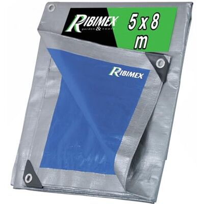 Ribimex Telone Impermeabile per Esterno PRO 5x8 m in Polietilene con Occhielli in Alluminio, Angoli e Orli Rinforzati, 250 gr/m², Ideale per Uso Prolungato e Protezione da Intemperie PRB25005X08 Ribimex Telone Impermeabile per Esterno PRO 5x8 m in Polietilene con Occhielli in Alluminio, Angoli e Orli Rinforzati, 250 gr/m², Ideale per Uso Prolungato e Protezione da Intemperie PRB25005X08