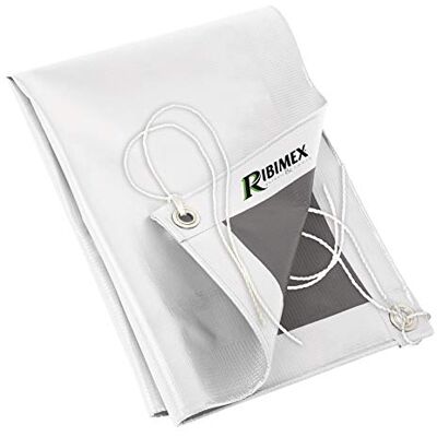 Ribimex Telone Impermeabile in PVC 300 g/m², 5x8 m Resistente agli Agenti Atmosferici, Occhielli in Alluminio Diametro 23 mm e Cordone, Ribimex Telone Impermeabile in PVC 300 g/m², 5x8 m Resistente agli Agenti Atmosferici, Occhielli in Alluminio Diametro 23 mm e Cordone,