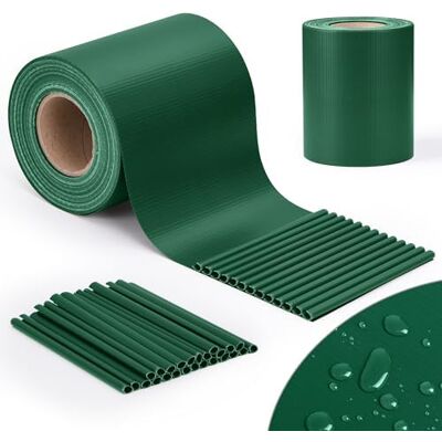 jarolift PVC Strisce Frangivista per Recinzione, Impermeabile, Frangivento, Incluse 25 Clip di Fissaggio, Rotolo 40 m x 19 cm, Verde Scuro jarolift PVC Strisce Frangivista per Recinzione, Impermeabile, Frangivento, Incluse 25 Clip di Fissaggio, Rotolo 40 m x 19 cm, Verde Scuro