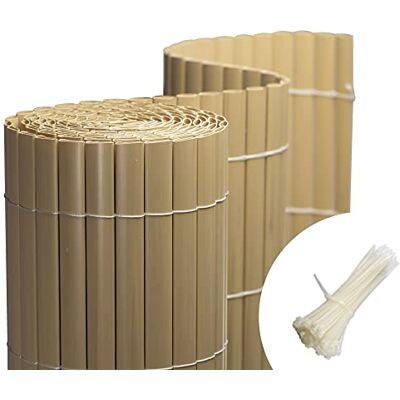 jarolift Canniccio PVC Frangivista Recinzione Balcone frangivento, Arella Paravista Giardino Balcone Terrazza, 100 x 700 cm (1x3 m+1x4 m di Lunghezza), bambù incl. 100 Fascette Fermacavi Trasparenti jarolift Canniccio PVC Frangivista Recinzione Balcone frangivento, Arella Paravista Giardino Balcone Terrazza, 100 x 700 cm (1x3 m+1x4 m di Lunghezza), bambù incl. 100 Fascette Fermacavi Trasparenti