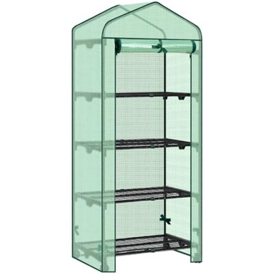 WOLTU Serra da Balcone, Ruote, 4 Ripiani, Verde, 70x50x162cm PE 130g/m²; Porta a Zip; Avvolgibile; Interno; Esterno WOLTU Serra da Balcone, Ruote, 4 Ripiani, Verde, 70x50x162cm PE 130g/m²; Porta a Zip; Avvolgibile; Interno; Esterno