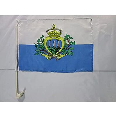 AZ FLAG Bandiera per Auto San Marino 45x30 cm Poliestere Mesh Ventosa Uso esterno bandiera per auto sammarinese finitura cucita resistente all’esterno con asta in plastica poliestere a rete AZ FLAG Bandiera per Auto San Marino 45x30 cm Poliestere Mesh Ventosa Uso esterno bandiera per auto sammarinese finitura cucita resistente all’esterno con asta in plastica poliestere a rete