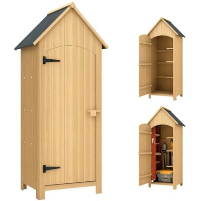 Outsunny Capanno Porta Attrezzi da Giardino 77.5x54.2x179.5 cm Color Legno Outsunny Capanno Porta Attrezzi da Giardino 77.5x54.2x179.5 cm Color Legno