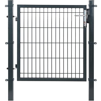SONGMICS Cancello da Giardino in Acciaio Zincato, Cancelletto da Giardino, Cancello per Recinzione, con Serratura, Maniglia e Chiave, 106 x 90 cm (L x H), Grigio GGD250G SONGMICS Cancello da Giardino in Acciaio Zincato, Cancelletto da Giardino, Cancello per Recinzione, con Serratura, Maniglia e Chiave, 106 x 90 cm (L x H), Grigio GGD250G