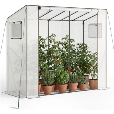 tectake ® Serra in Plastica per Giardino, 200 x 77 x 170 cm, Anti Raggi UV Resistente alle Intemperie, Struttura a Incastro, Porta Avvolgibile, Finestre Laterali, Vol 2,4 m³, Zanzariera, Trasparente tectake ® Serra in Plastica per Giardino, 200 x 77 x 170 cm, Anti Raggi UV Resistente alle Intemperie, Struttura a Incastro, Porta Avvolgibile, Finestre Laterali, Vol 2,4 m³, Zanzariera, Trasparente