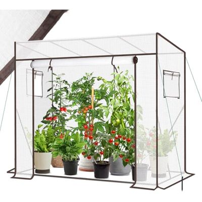 Sekey Serra per Coltivazione Pomodori in Formato XL Modello Tamara Serra da Giardino per Piante pomodori Telaio Bianco 200x77x146/170cm Sekey Serra per Coltivazione Pomodori in Formato XL Modello Tamara Serra da Giardino per Piante pomodori Telaio Bianco 200x77x146/170cm