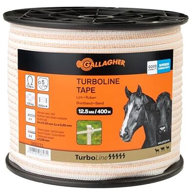 Gallagher Nastro TurboLine 12,5mm bianco 400m Gallagher Nastro TurboLine 12,5mm bianco 400m