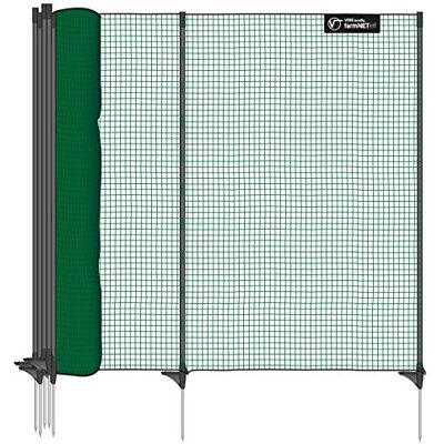 Voss Rete perimetrale Classic, Altezza 90 cm e Lunghezza 25 m, con 15 Pali a Punta Singola, Colore Verde, per Recinzione per Giardino, recinto Mobile, recinto di delimitazione Voss Rete perimetrale Classic, Altezza 90 cm e Lunghezza 25 m, con 15 Pali a Punta Singola, Colore Verde, per Recinzione per Giardino, recinto Mobile, recinto di delimitazione