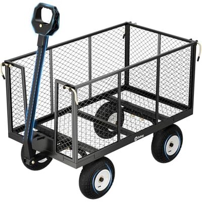 Sekey Carrello da giardino – Capacità di carico 550 KG, Carrello di trasporto per attrezzi con manoferro brevettato, Pneumatici gonfiabili in gomma completa, 200 L Grigio Sekey Carrello da giardino – Capacità di carico 550 KG, Carrello di trasporto per attrezzi con manoferro brevettato, Pneumatici gonfiabili in gomma completa, 200 L Grigio