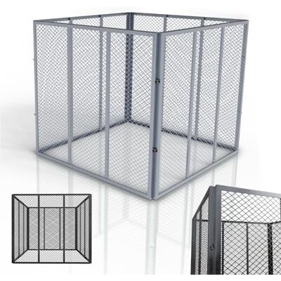 Juskys compostiera in metallo 450 L, acciaio zincato e verniciato a polvere, resistente alle intemperie, ventilazione tramite griglia, compostaggio rapido – argento Juskys compostiera in metallo 450 L, acciaio zincato e verniciato a polvere, resistente alle intemperie, ventilazione tramite griglia, compostaggio rapido – argento