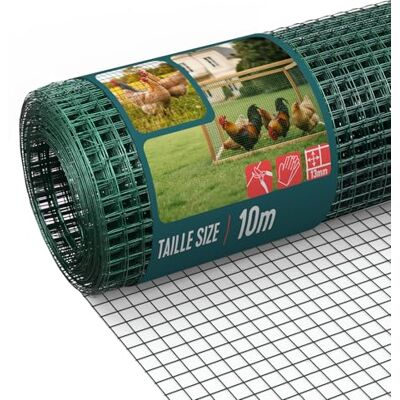 VOUNOT ® Rete Metallica Plastificata PVC 0,5x10 m, Maglia 13 mm Filo 0,8 mm, Rete per Recinzione Giardino e Pollame, Recinzioni per Piccoli Animali e Pollai, Verde VOUNOT ® Rete Metallica Plastificata PVC 0,5x10 m, Maglia 13 mm Filo 0,8 mm, Rete per Recinzione Giardino e Pollame, Recinzioni per Piccoli Animali e Pollai, Verde