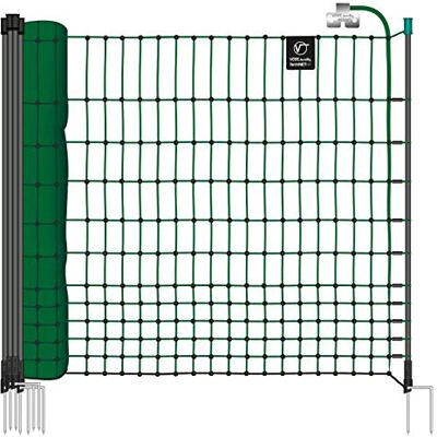 Voss Rete per pollame, per recinzioni elettrificabili farmNET 25 m, Altezza 112 cm, a Punta Doppia, 9 Pali, Colore Verde Voss Rete per pollame, per recinzioni elettrificabili farmNET 25 m, Altezza 112 cm, a Punta Doppia, 9 Pali, Colore Verde