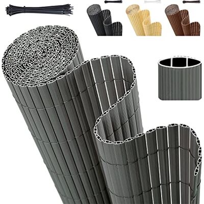Sekey Frangivista Balcone in PVC, Frangivento da Esterno, con Fascette, Copri Ringhiera Balcone, Recinzione Frangivista Decorativa per Giardino Balcone, 100 x 500 cm, Grigio Sekey Frangivista Balcone in PVC, Frangivento da Esterno, con Fascette, Copri Ringhiera Balcone, Recinzione Frangivista Decorativa per Giardino Balcone, 100 x 500 cm, Grigio
