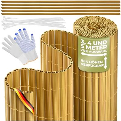 KESSER ® Recinzione frangivista in PVC per balcone, 120x300 cm, protezione da sguardi indiscreti e dal vento, lamelle rinforzate per giardino, balcone e terrazza, con fascette, copertura e guanti KESSER ® Recinzione frangivista in PVC per balcone, 120x300 cm, protezione da sguardi indiscreti e dal vento, lamelle rinforzate per giardino, balcone e terrazza, con fascette, copertura e guanti