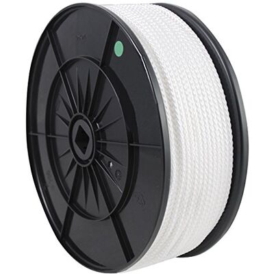 Chapuis Bobina di corda in polipropilene intrecciata 185 kg, diametro 4 mm x 100 m Bianco Chapuis Bobina di corda in polipropilene intrecciata 185 kg, diametro 4 mm x 100 m Bianco