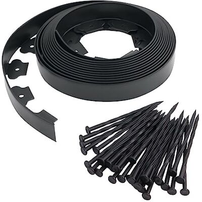 STI Bordo prato Bordura flessibile 10mt x 50mm kit con 30 chiodi aiuole giardino flessibile Nero STI Bordo prato Bordura flessibile 10mt x 50mm kit con 30 chiodi aiuole giardino flessibile Nero