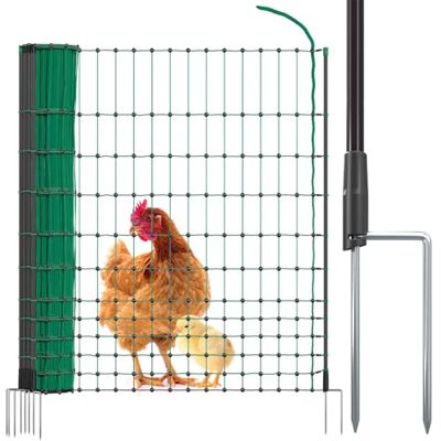 Voss Rete pollame farmNET per recinzioni Non elettrificabili, 112 cm di Altezza e 25 m di Lunghezza, a Punta Doppia, Dotata di 9 Pali, Colore Verde Voss Rete pollame farmNET per recinzioni Non elettrificabili, 112 cm di Altezza e 25 m di Lunghezza, a Punta Doppia, Dotata di 9 Pali, Colore Verde