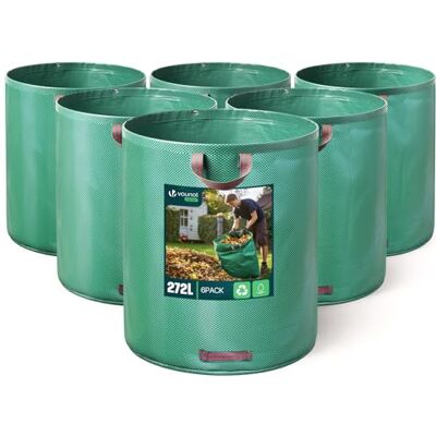 VOUNOT ® 6x 272L Sacchi da Giardinaggio Professionali, Sacco per Rifiuti da Giardino, Antistrappo, Idrorepellente, Riutilizzabile, Pieghevole VOUNOT ® 6x 272L Sacchi da Giardinaggio Professionali, Sacco per Rifiuti da Giardino, Antistrappo, Idrorepellente, Riutilizzabile, Pieghevole