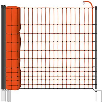 Voss Rete pollame Classic per recinzioni elettrificabili, 112 cm di Altezza e 50 m di Lunghezza, a Punta Doppia, Dotata di 16 Pali, Colore Arancione Voss Rete pollame Classic per recinzioni elettrificabili, 112 cm di Altezza e 50 m di Lunghezza, a Punta Doppia, Dotata di 16 Pali, Colore Arancione