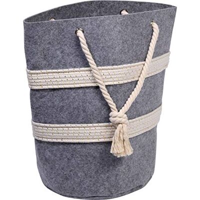 dobar Cestino in Feltro con Maniglie per Il Trasporto, per Legna da ardere e conservare, 40 x 40 x 60 cm, Grigio, 40 cm dobar Cestino in Feltro con Maniglie per Il Trasporto, per Legna da ardere e conservare, 40 x 40 x 60 cm, Grigio, 40 cm
