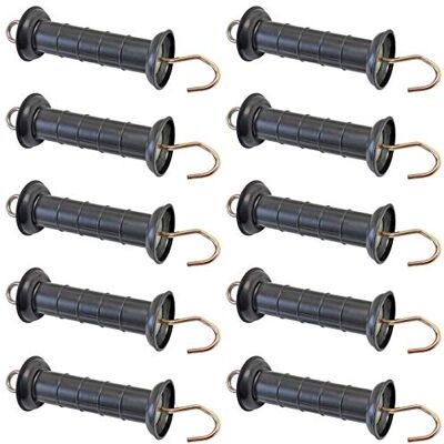 Voss 10 pz. Maniglia per recinzioni elettriche DOX, con Gancio, Colore Nero Voss 10 pz. Maniglia per recinzioni elettriche DOX, con Gancio, Colore Nero