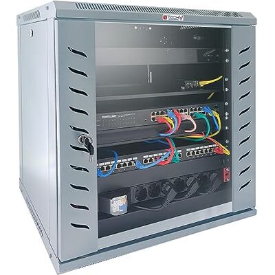 Techly Professional 367454 Armadio Rack 19" a Muro 9 unità P.600 mm Flat Pack Grigio Grigio Techly Professional 367454 Armadio Rack 19" a Muro 9 unità P.600 mm Flat Pack Grigio Grigio