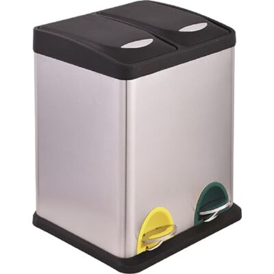 Vigor Pattumiere differenziata inox bis 8+8 litri Vigor Pattumiere differenziata inox bis 8+8 litri