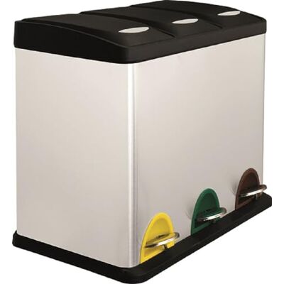 Vigor Pattumiere differenziata inox tris 8+8+8 litri Vigor Pattumiere differenziata inox tris 8+8+8 litri