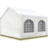 TOOLPORT Tendone per Feste 4x4 m Gazebo Party per sagre, mercati 450 N Bianco Impermeabile Protezione UV