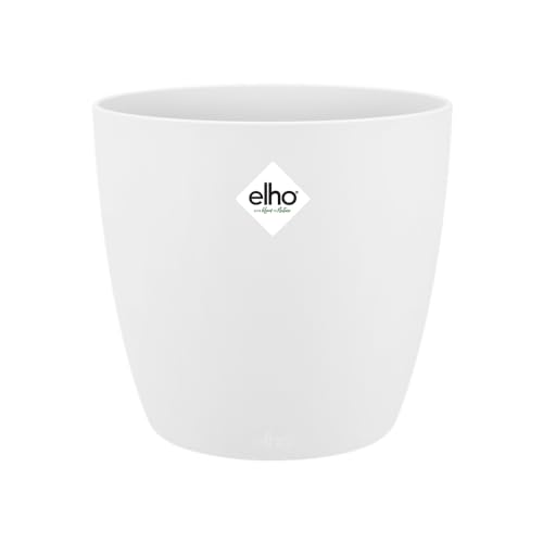 Elho Brussels Round Mini Vaso di Fiori, Bianco, 22.3x22.3x20.5 cm