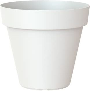 Artevasi Capri, Vaso rotondo in plastica, 50 cm, colore bianco