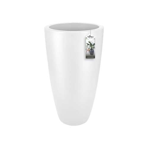 Elho Pure Soft Round High Vaso, Bianco