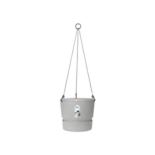 Elho Greenville Hanging Basket 24 Vaso per Balcone E Esterno Ø 23.5 x H 20.5 cm Grigio/Living Concrete
