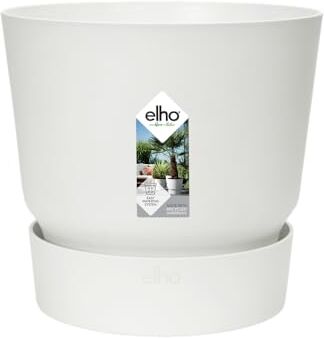 Elho Greenville Round Vaso, Bianco, 20 CM