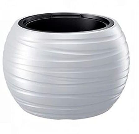 Prosperplast Flowerpot rotondo 25L labirinto di plastica in bianco 39.6 (lungo) x 39.6 (larghezza) x 26 (altezza) cm