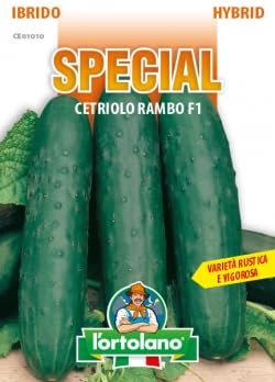 Generic Sementi ibride e selezioni speciali di alta qualità per la produzione di ortaggi nell'orto di famiglia (CETRIOLO RAMBO F.1, CINQUE BUSTE)