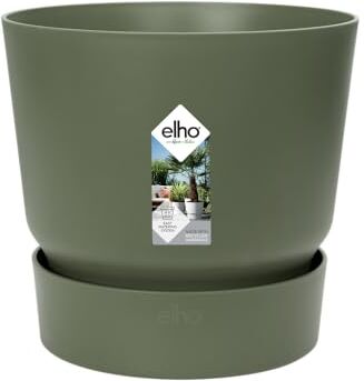 Elho Greenville Round Vaso, Verde, 25 CM