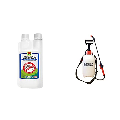 Compo Cypesect Caps, Insetticida a Effetto Prolungato, Fino a 4 Settimane Contro Tutti i Tipi di Zanzare, Mosche, Blatte, Cimici, 1 l & Spear & Jackson 5LPAPS Spruzzatore a pressione