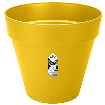 Elho Loft Urban Round Wheels 40 Vaso Giallo Esterno Ø 38.5 x H 35.3 cm