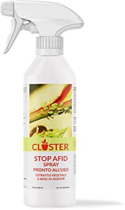 CLOSTER Stop Afid Spray Pronto all'Uso Protezione Naturale Contro Afidi, Acari, Pidocchi, Mosca Bianca, Tripidi e Psilla Nuova Formula Potenziata per le Piante, Giardino e Orto ( 500 ML)