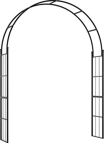 Outsunny Arco per Piante Rampicanti, Archetto da Giardino per Decorazioni ed Eventi in Metallo, 157x40x223cm, Nero