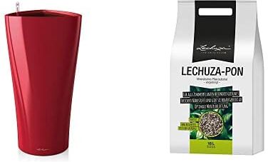 Lechuza Premium Delta 40 75 cm di altezza Laccato Rosso Scarlatto Auto Watering Planter Pot PON 18 LITRI NEUTRO0