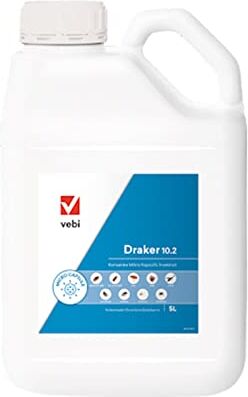 VEBI Insetticida concentrato "Draker 10.2" per mosche, pulci, zecche, formiche e zanzare tigre (5 lt)